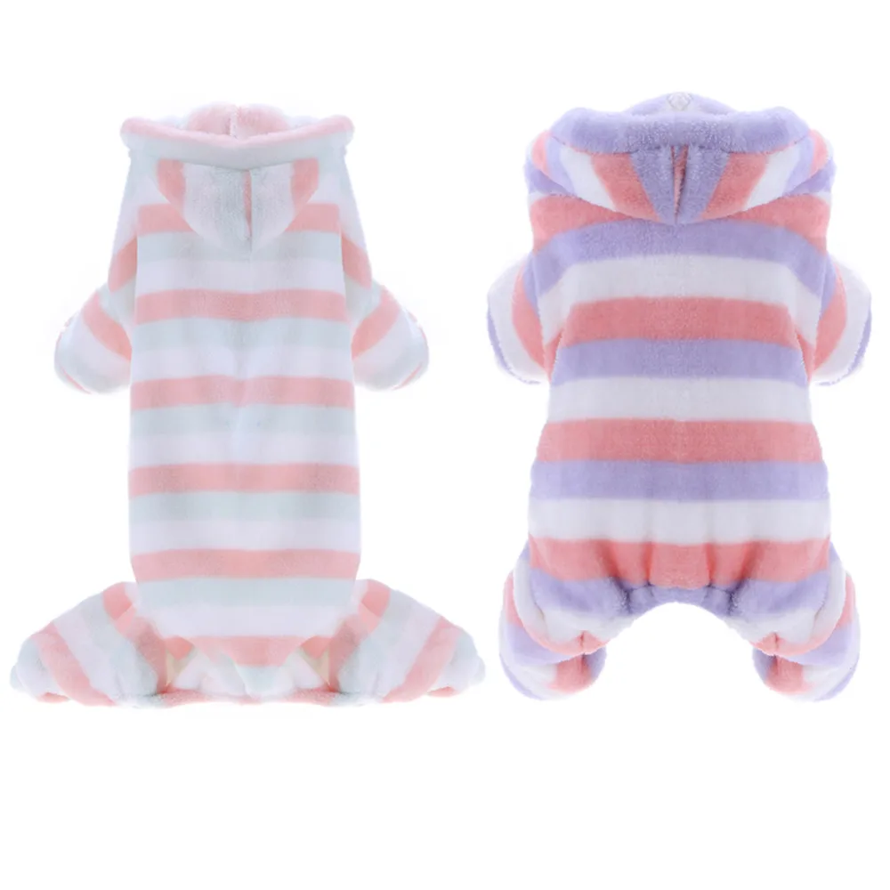 Warm Dog Hoodie 4 Legs Coral Fleece font b Pet b font Dog Clothes Coat Jacket
