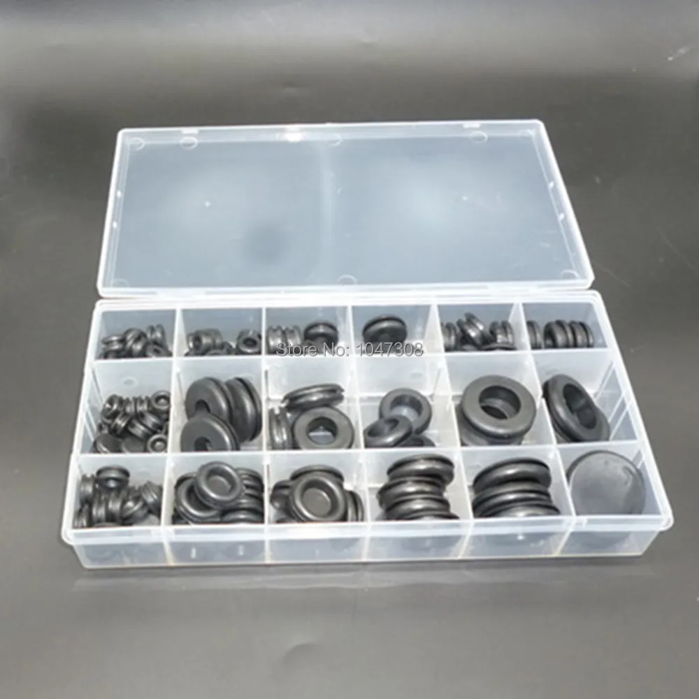 125pcs Rubber Grommets Kits Hole Plug Wire Ring Assortment Set Electrical Wire Gasket Electrical Wire Gasketblanking Sealing