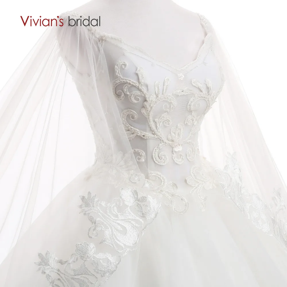 Vivian's Bridal бисерные Свадебные платья на тонких бретельках с v образным вырезом