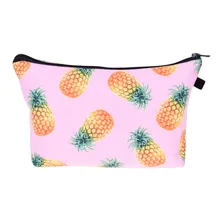 Who Cares Trendy Pineapple Pink 3D Printing Cosmetic Wash Bag Women Neceser Maquillaje Bag Travel Toiletry Organizer Makeup Bag