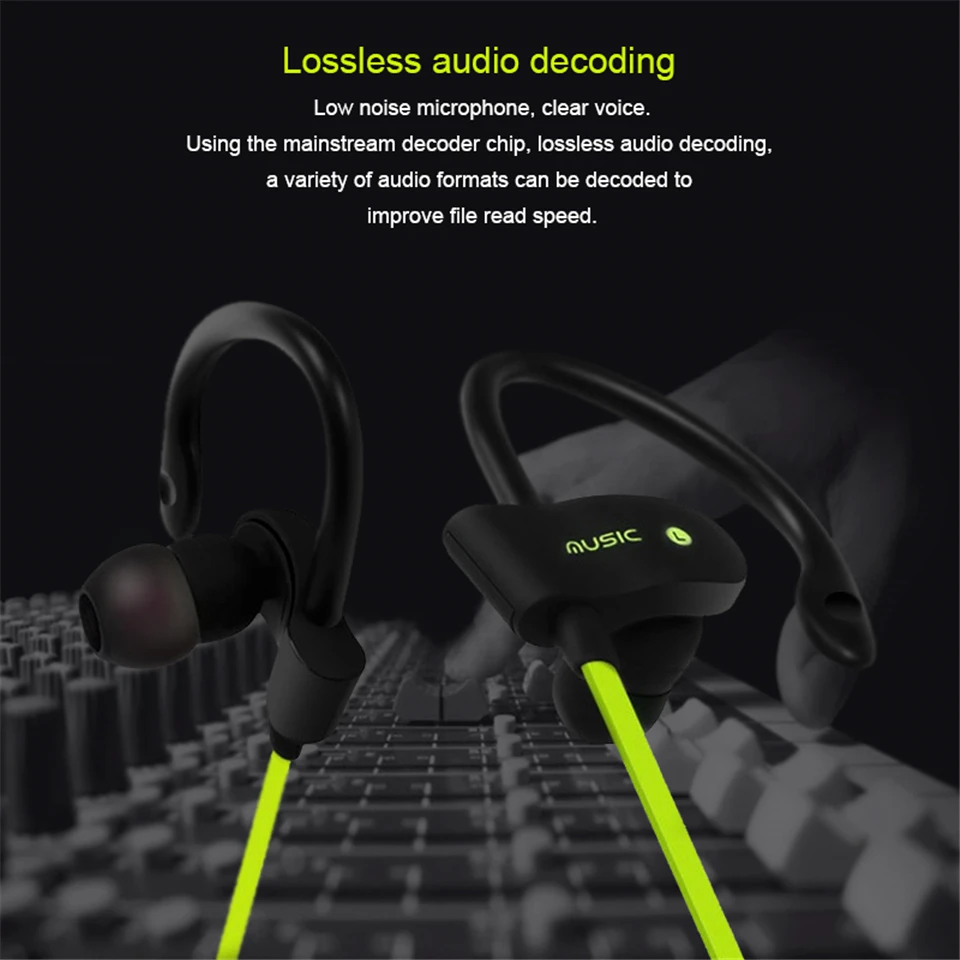  FineBorn Waterproof Sports Wireless Bluetooth Earphone for Phone Handsfree Bluetooth Headphone with Mic Stereo Bass Gym Earbud  (27)