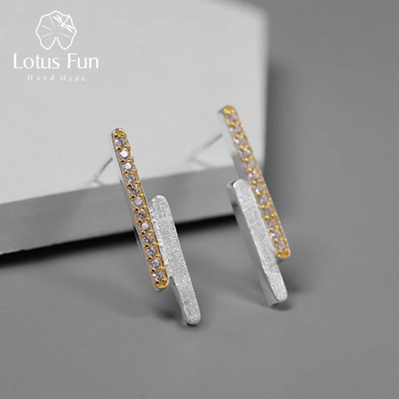 Lotus Fun реальные 925 пробы серебро ручной работы дизайнер ювелирных украшений творческий минималистский Parallel