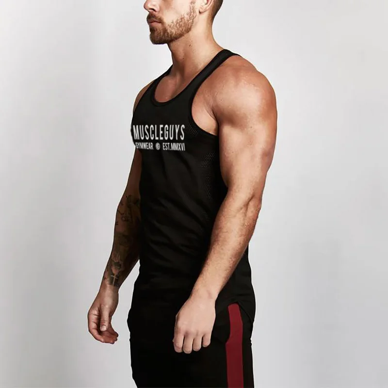Мужская майка для бодибилдинга Stringer Спортивная без рукавов тренажерного зала