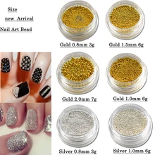 1 коробка, золото, серебро, сделай сам, 3D дизайн ногтей, Стальные Бусины, икра для украшения ногтей, наконечники со стразами, аксессуары для маникюра TRNJ251