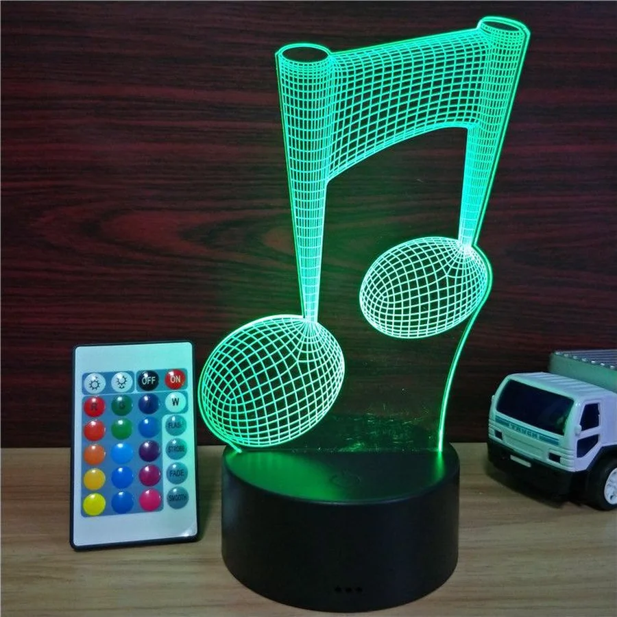 Music Note 3D Decoration Bedside Sleeping Nightlight Touch Colorful USB LED Creative Motion Table Night Light for Child Gift | Лампы и