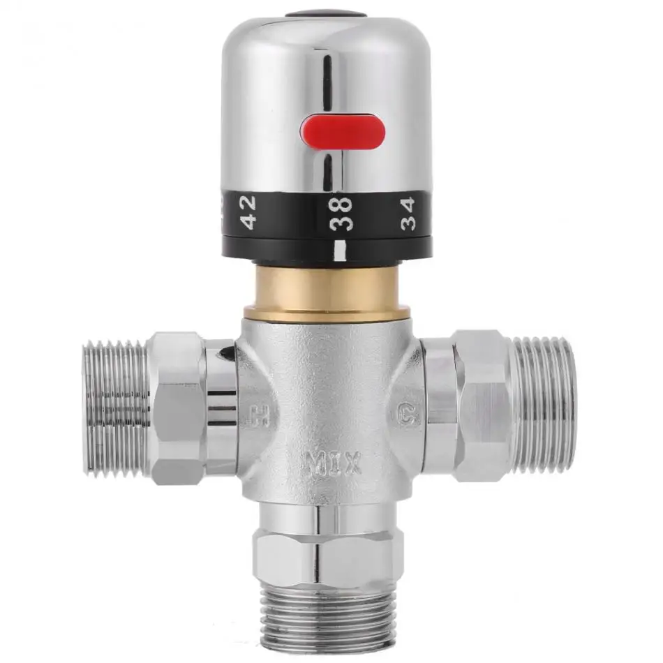 Buy Copper Thermostatic Mixing Valve Hot & Cold Water Shower Solar Water Heater