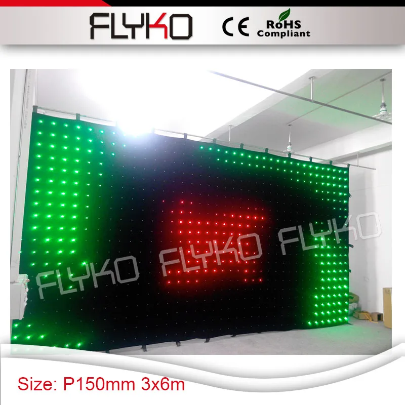 

editing video image flash P15 led display 10ft * 20ft top ceiling star light stage video curtain led display