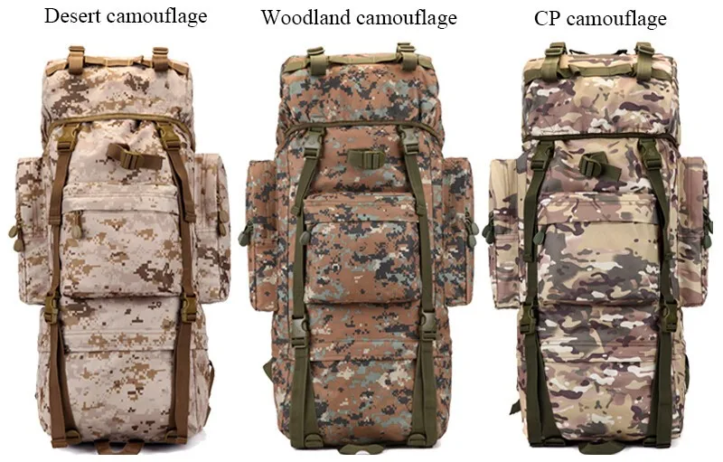 70 L large Backpack Outdoor Sports Bag 3P Military Tactical Bags For Hiking Camping Climbing Waterproof Wear-resisting Nylon Bag