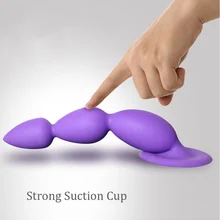 Strong Suction Cup Silicone Male Anal Plug G spot Pull Sucker Starter Beads Plug Dildo Butt