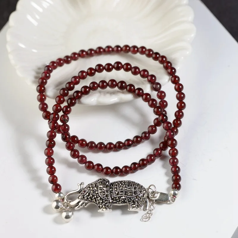 BALMORA 925 пробы серебряная мозаика браслеты со слоном для женщин подарок около 50 см Винтаж животных браслет из бисера ювелирные изделия