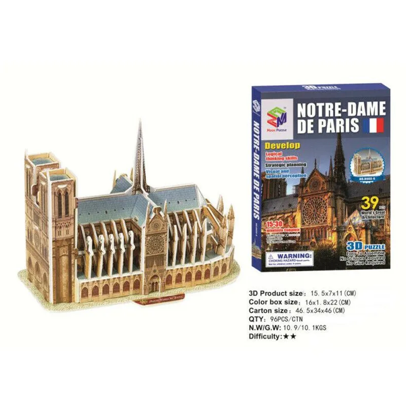 Wange The Notre Dame Cathedral of Paris строительные блоки модель Мировая Серия Великая