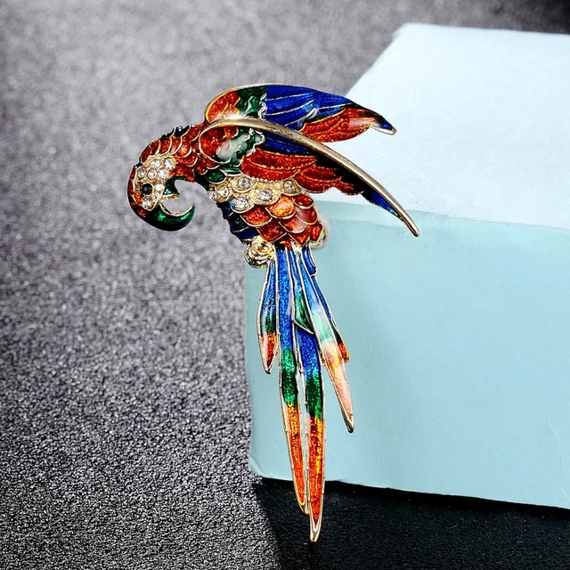 Nice Red Birds Brooch Pin Perfect Enamel Brooches women Birthday Gift  Broche Gold Brooches Pins Broches Women Hijab Accessories