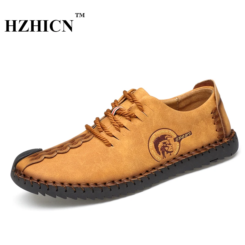 

Big Size Retro Handmade Leather Shoes Men New Casual Genuine Leather Oxfords Chaussure Homme Soft Comfortable Sapato Masculino