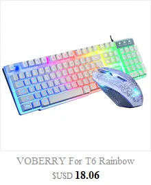 VOBERRY T15 кабель игровая клавиатура с светодиодный Подсветка; большие размеры 39-ключ без посторонней помощи пленочная клавиатура игры Micromanipulation Мышь