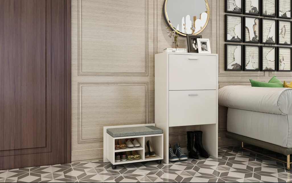 buy Happy Home Multi Functional Shoe Cabinet with Shoe Bench and Seat Cushion Simple modern door Shoe stool Change Shoe Bench