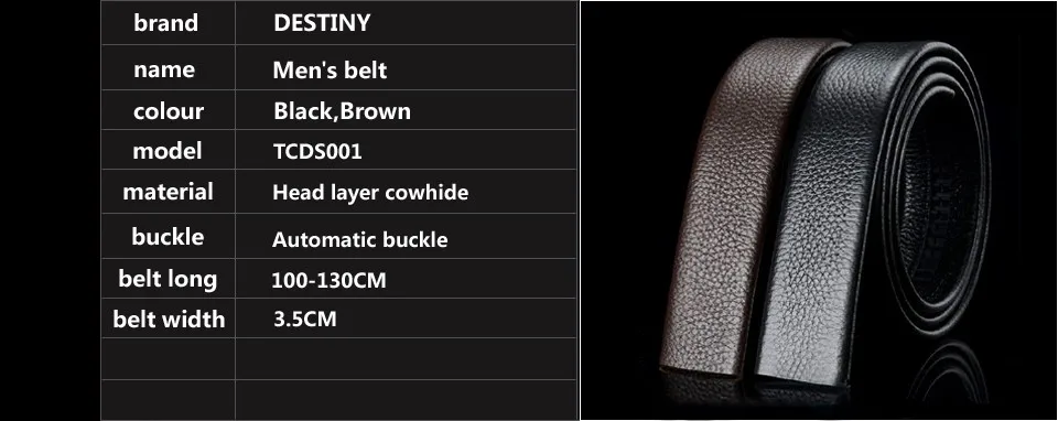 Мужской ремень из натуральной коровьей кожи, высокое качество, мужской ремень без пряжки, автоматический ремень, известный бренд 3,5 см, черный, коричневый, без пряжки