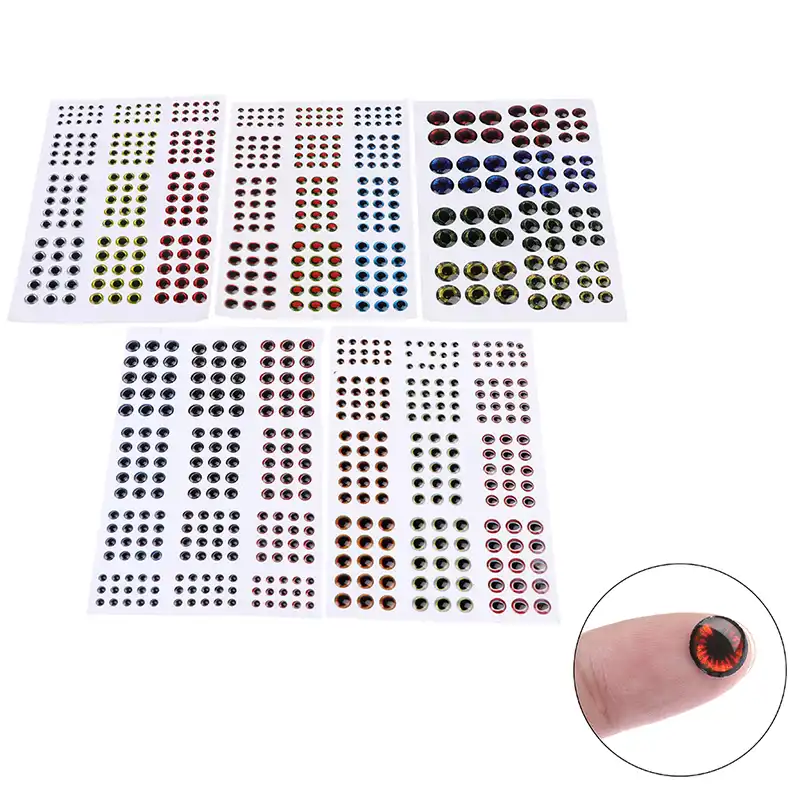 183pcs//lot Fish Eyes 3D Holographic Fishing Lure Fly Tying Jigs Crafts 3//4//5//6mm