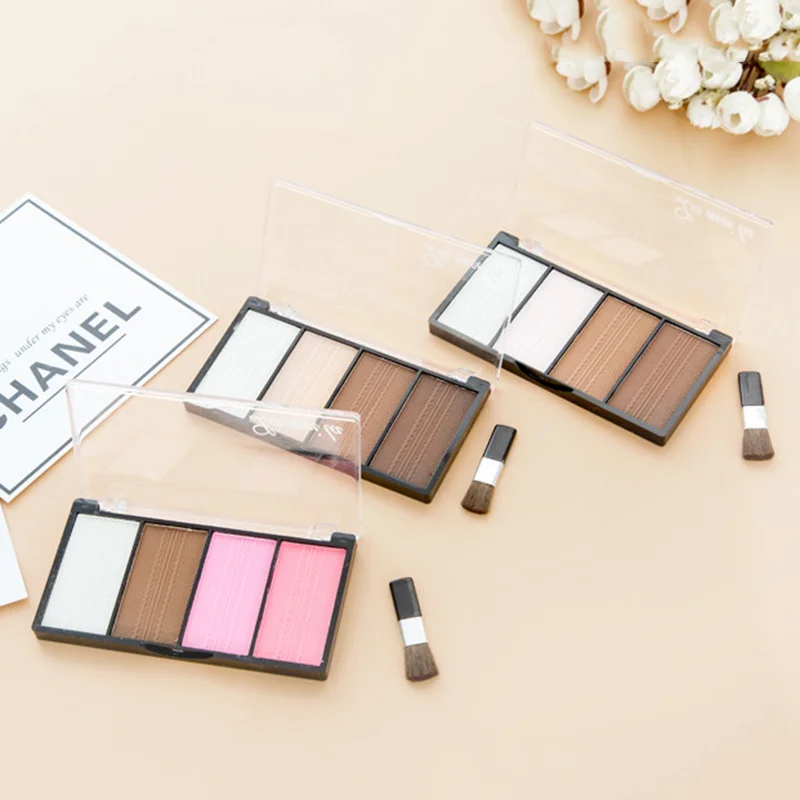 

4 Color Facial Shadow Powder Repair Powder Light and Shadow Repair V Face Powder Contour Powder Highlighter Palette Makeup TSLM1