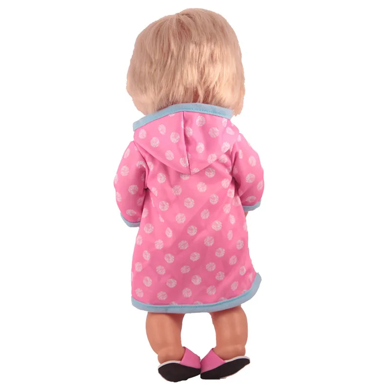 Одежда для кукол подходит 41 см Nenuco кукла Nenuco y su Hermanita розовый-красный горошек халат розовый Красный Тапочки Одежда для куклы 16 дюймов