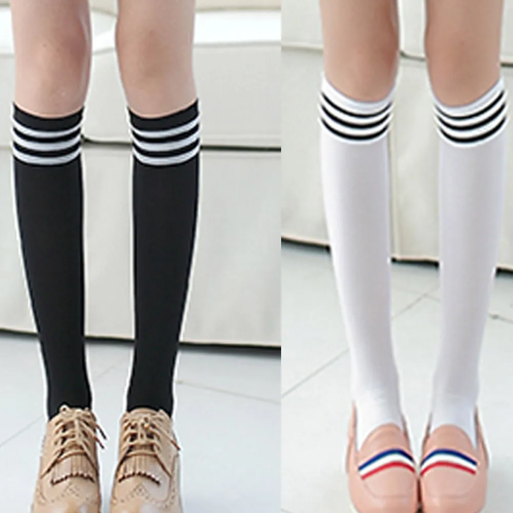 Fashion Sexy Knee High Socks Women Kawaii Striped Thigh High Woman Compression Girls Long Socks Female Over The Knee Socks#N