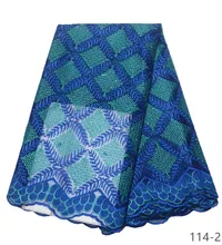 2019 Hot sale High quality royal blue nigerian french lace african lace fabric for party dress.5yards/lot Free shipping 114