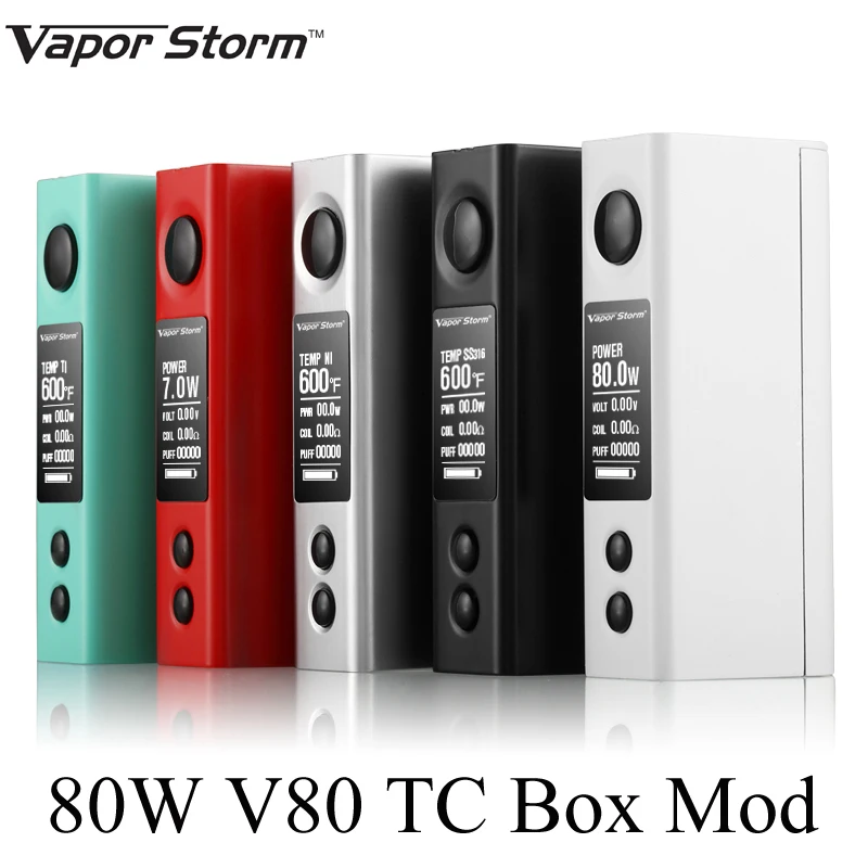  Electronic Cigarette Mod Vape Box Mod Vapor Storm V80 TC Mod Battery Mod Vaporier E-cigarette Hookah Shisha Pen X1008 