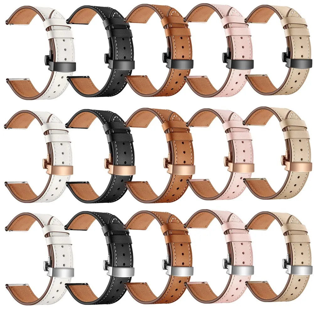Ремешок кожаный для Samsung Galaxy Watch 3 41 мм/45 мм/42 мм/46 мм/Active 2/Gear S3 20 мм/22 мм|Ремешки