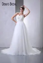 2017 Real Photos Sweetheart Feathers A-Line Wedding Dresses Pleats Floor-Length Chapel Train Long Bridal Gowns