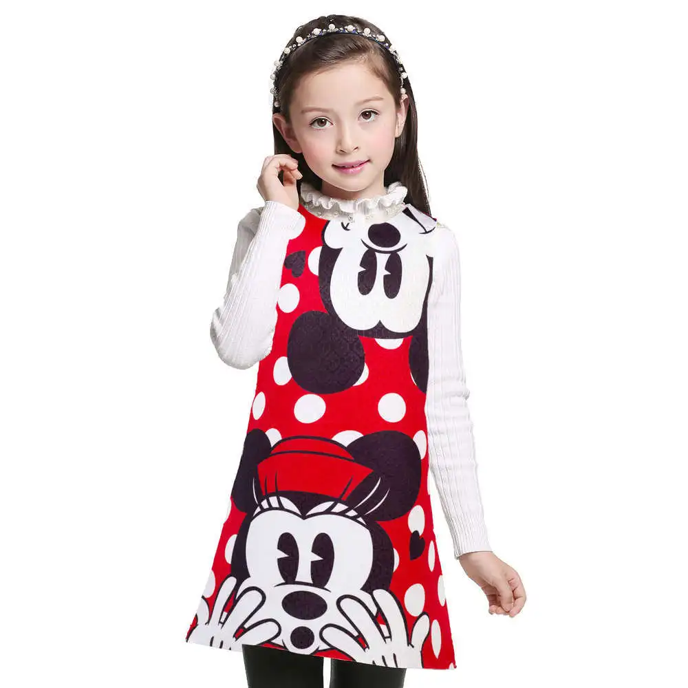 3-12 Years girl summer cartoon dress kids clothes girl Minnie printing dot sleeveless dress princess baby girls party costume 3-12 Years girl summer cartoon dress kids clothes girl Minnie printing dot sleeveless dress princess baby girls party costume