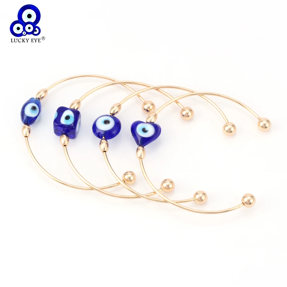 Браслет на запястье Lucky Eye Glass от сглаза браслет с сердцем Золотой медный