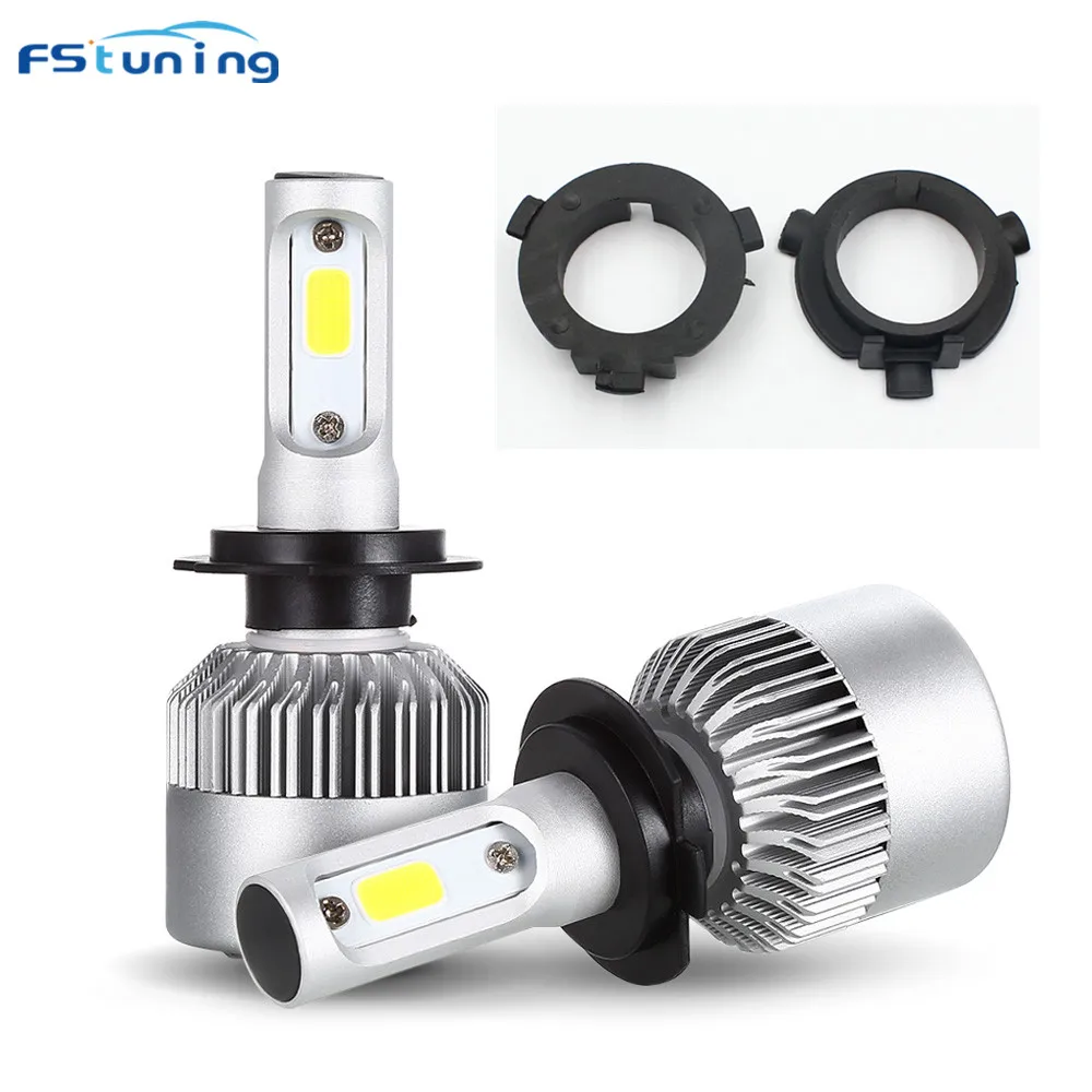 

H7 LED headlight for Hyundai Veloster i30 santa free with LED H7 Bulb Holder Adapter for KIA K4 K5 Sorento LED headlight