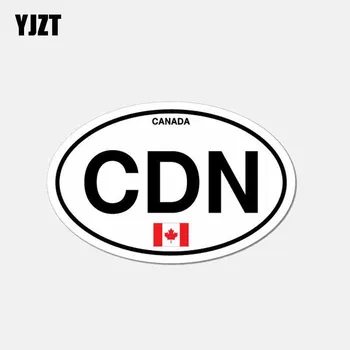 

YJZT 11CM*6.9CM Motorcycle Decal CDN Canada Country Code Oval Flag Car Sticker 6-2642