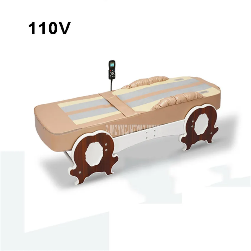 Многофункциональный 12+ 1 Режим горячий нефритовый для физиотерапии термотерапия кровать орбитальный нефрит инфракрасный с вибрацией тело оздоровительный массаж кровать - Цвет: 110V Wood color