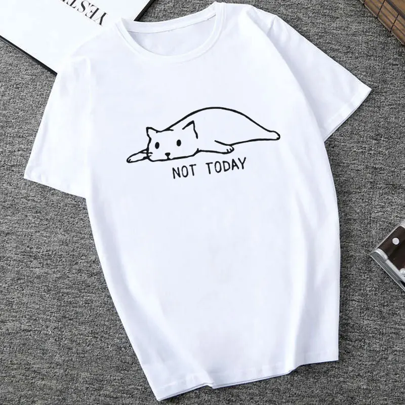 

Cartoon Fashion Printed Summer Harajuku Ulzzang Funny Kawaii Cute Style Cat Animal Short Sleeve O Neck Casual Soft Tshirt Woman