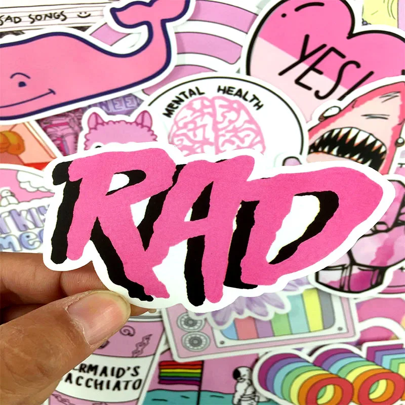 53 шт./компл. розовый INS Стиль для девочек с рисунком в стиле граффити; Стикеры для ноутбука Чемодан скейтборд телефон мотоцикл холодильник Канцелярские Стикеры s