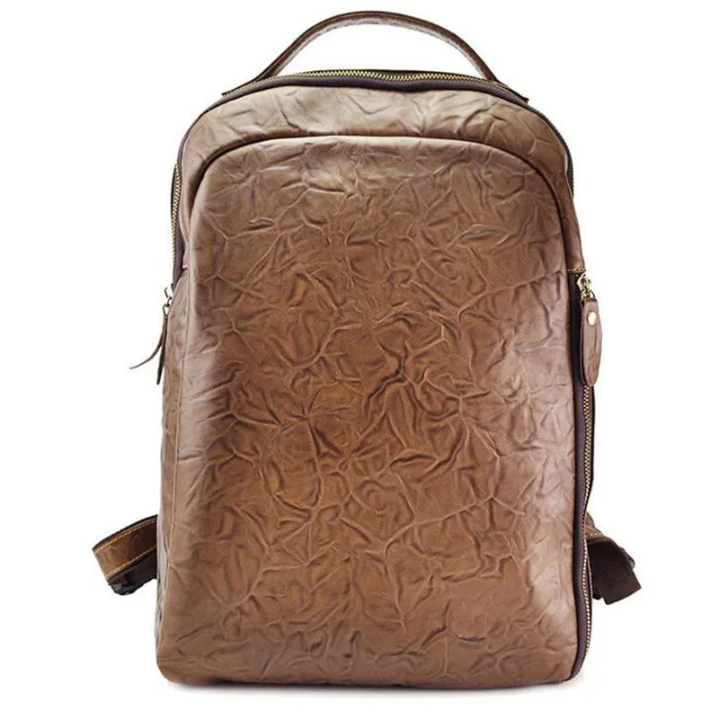 

Steelsir Foreign Trade Import Men Retro Crazy Horse Genuine Leather Bags Men 14 Inches Big Capacity Laptop Backpack