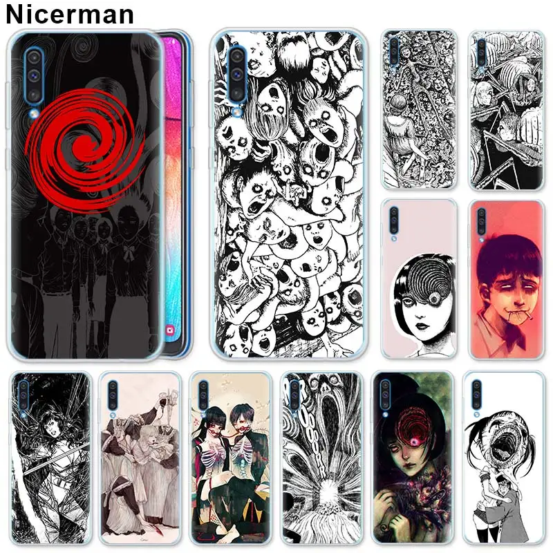 

Soft TPU Case for Samsung Galaxy A50 A70 A40 A20e A10 A30 A80 A6 A8 Plus A7 A9 Cover Junji Ito Tees Horror Silicone Case