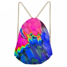 Красочные 3D павлиньи перья печати женские мешки с Кулиской модные дорожные рюкзаки для хранения мягких девушек пляжные сумки