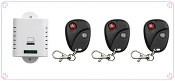 

2017 New 85V 110V 120V 220V 250V 10A 1CH RF wireless remote control switch System, 3 X Transmitter + 1 X Receiver,315/433 MHZ