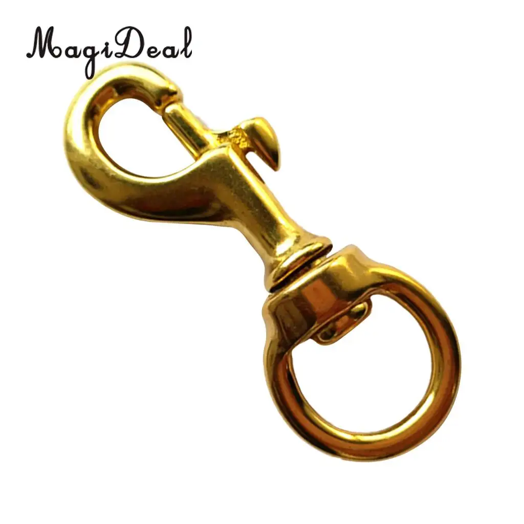 MagiDeal Solid Brass Trigger Swivel Snap Hook Ring Clip Key Holder Key Chain for Straps Bag Belt 20x80mm