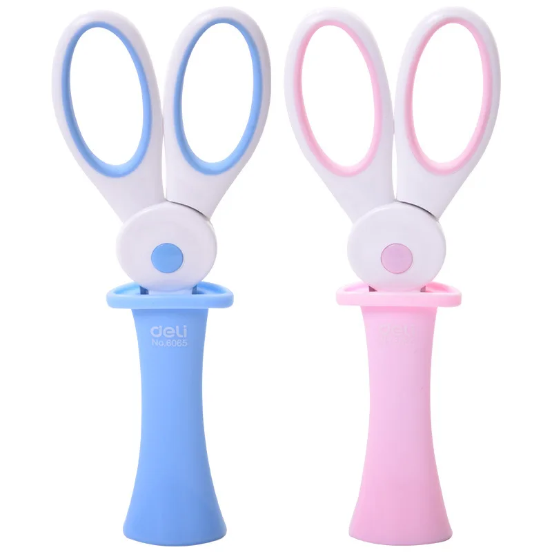 Deli Kawaii Rabbit Stainless Steel Safety Scissors Paper Crafts DIY Cutting Tool Office School Supply Student Stationery Gift kawaii cartoon rabbit stainless steel scissors student paper cutter tools office school supply stationery tailor home shears