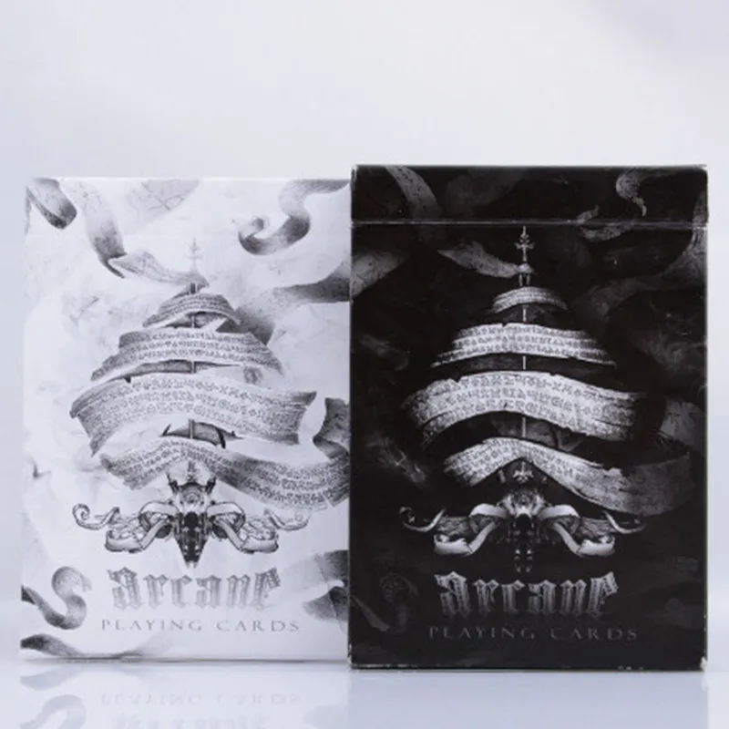 Goede Ellusionist Zwart Arcane Deck Zwart Wit Magic Kaarten Speelkaart Poker Close Up Stage Goocheltruc voor Professionele Magic