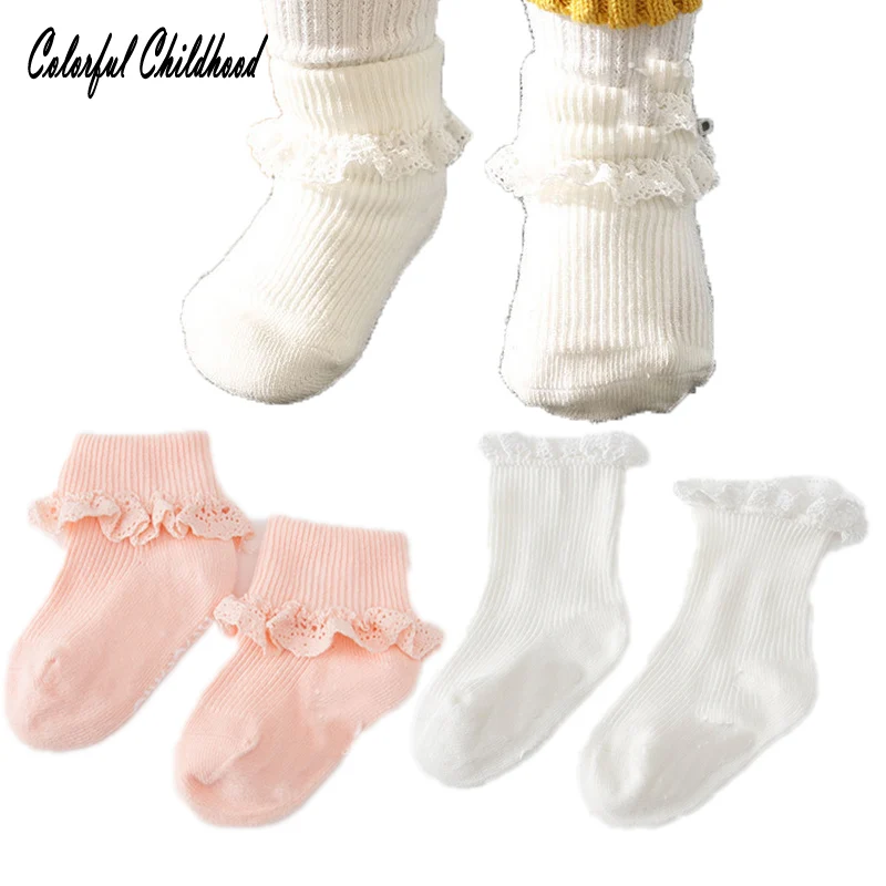 Cotton Newborn Socks Baby Girl Ankle Length Ruffles Toddler Socks 0-4 Years