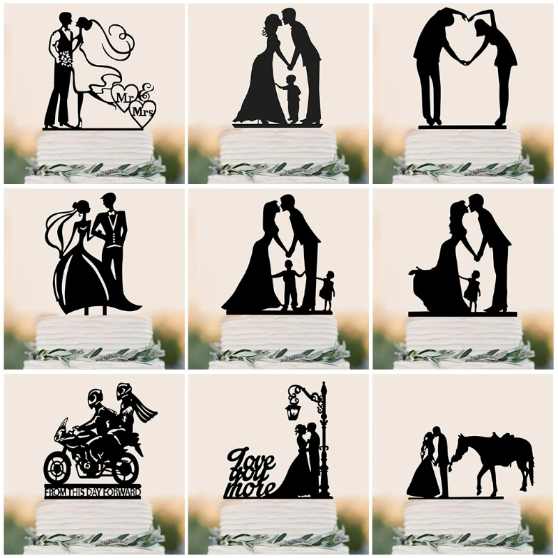 

Wooden Romantic Bride Groom Wedding Love Cake Topper Party Favors Decoration New