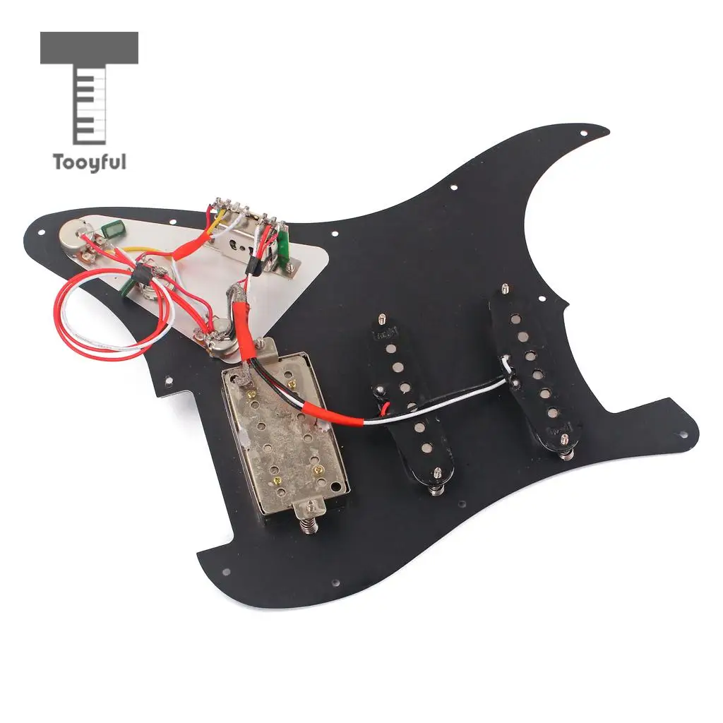 Tooyful Exquisite Unfinished Guitars Wood Body with Wired Plastic Pickguard for Strat ST Electric Guitar Parts