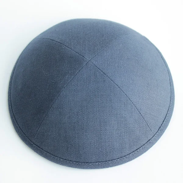 Льняные kippot еврейские Yarmulke Kippah Kippot 17 см Череп шапки для мероприятий с вышивкой - Цвет: Темно-серый