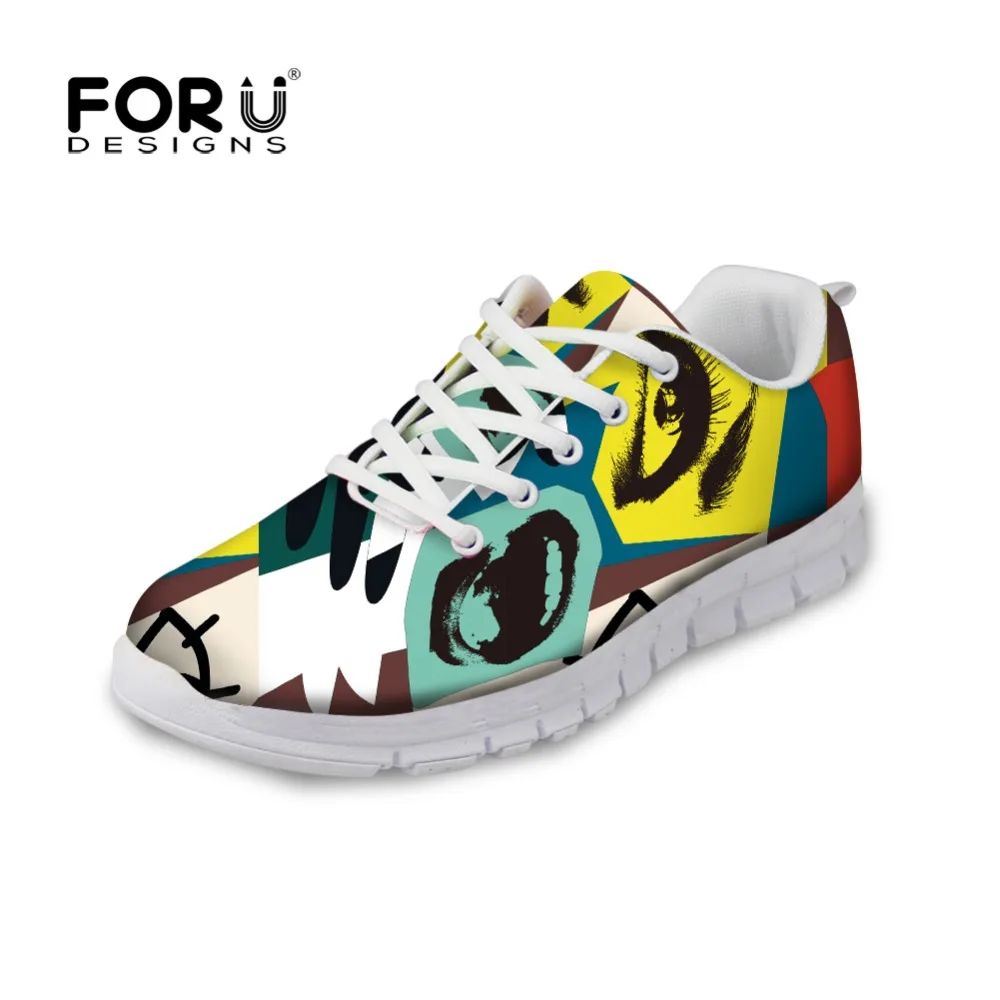 Custom Graffiti cc2093aq Dames Imprimé Mode Maille cc2094aq cc2091aq Aq Femmes Filles Chaussures 3d Casual Forudesigns cc2092aq Respirant 2017 Plat Drôle Appartements qZWnHxPE