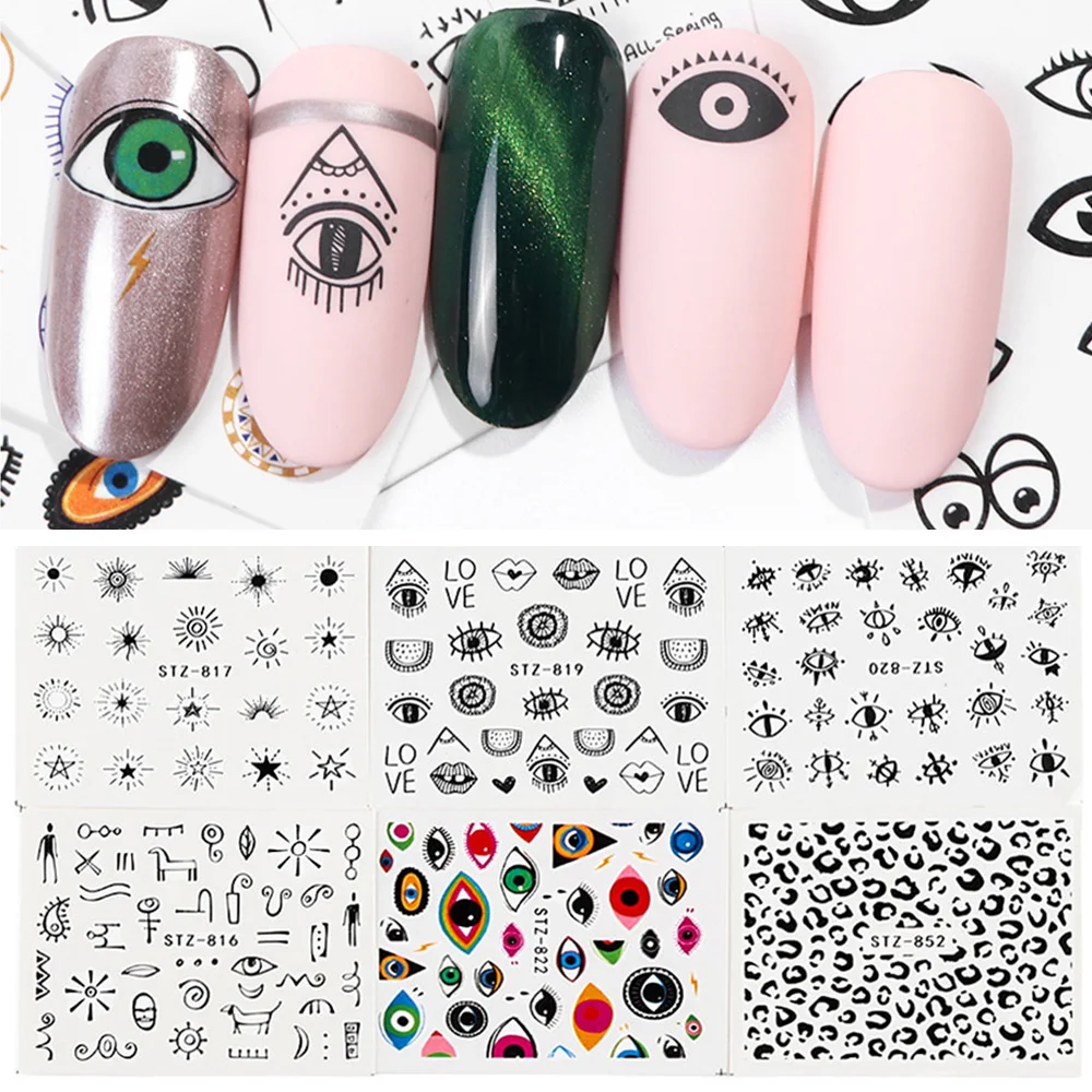 

1Set 3D Holographic Nail Foil Stickers Leopard Starry Flower Transfer Paper Summer DIY Manicure Nail Art Decoration Accessories
