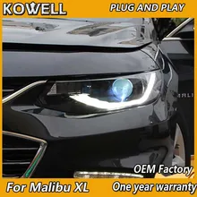 Автомобильный Стайлинг для Chevrolet Malibu XL- светодиодный фары для Malibu XL фары светодиодный DRL+ Динамический сигнал поворота Биксеноновые линзы