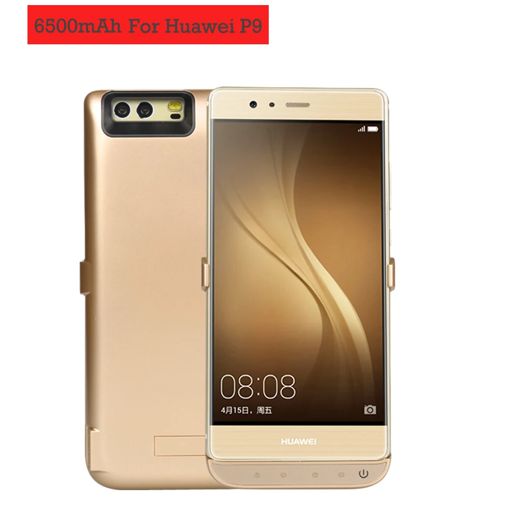 

6500mAh External Power Bank Case For Huawei P9 Battery Charger Pack Case Cover With Stand Holder For Huawei P9